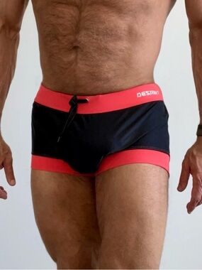 Men’s Black & Red Swim Trunks